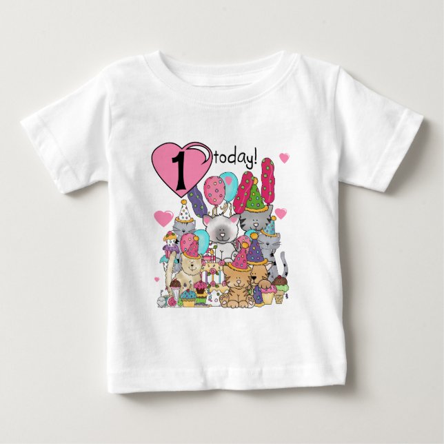 Party Kittens 1:a födelsedag Tshirts och gåvor (Framsida)