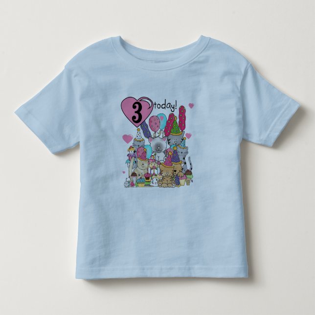 Party Kittens 3:e födelsedag Tshirts och presenter (Framsida)
