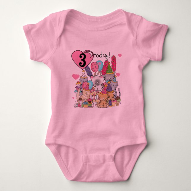 Party Kittens 3:e födelsedag Tshirts och presenter (Framsida)