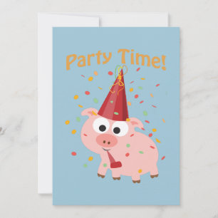 Party! Konfetti Gris-partiinbjudan Inbjudningar