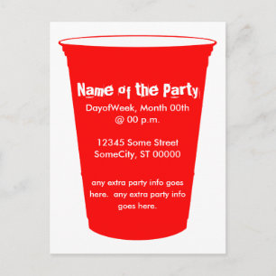 party kopp inbjudan vykort