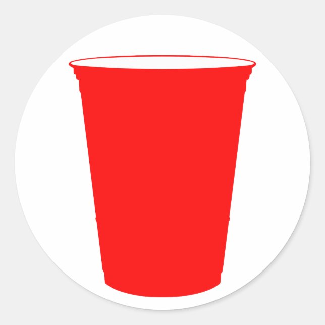 party kopp runt klistermärke (Framsida)
