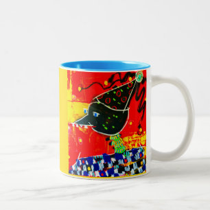 PARTY KRÅKA på ett kaffe mugg. Två-Tonad Mugg