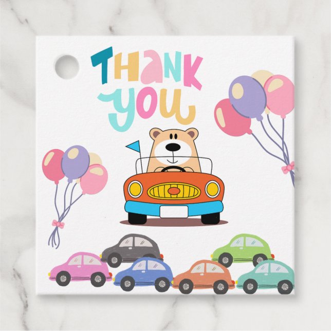 Party levererar bilar gåvor etiketter (Framsida)