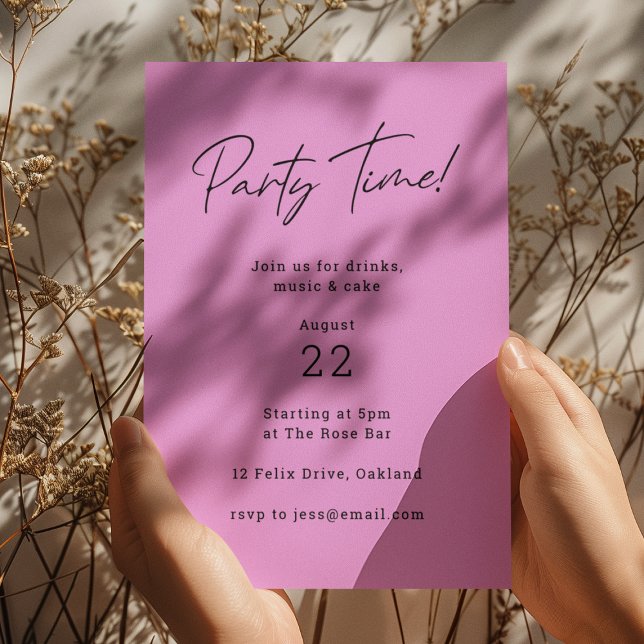 Party | Light Magenta Lila Modern Trendig Inbjudningar (Skapare uppladdad)