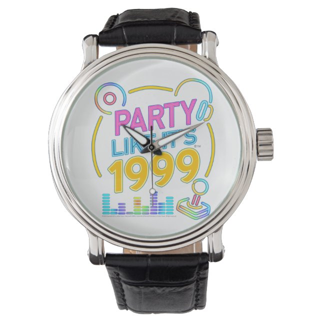 Party Like It’s 1999®™ – Neon Soundtrack Armbandsur (Framsida)