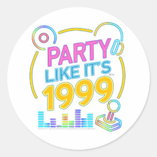 Party Like It’s 1999®™ – Neon Soundtrack Runt Klistermärke