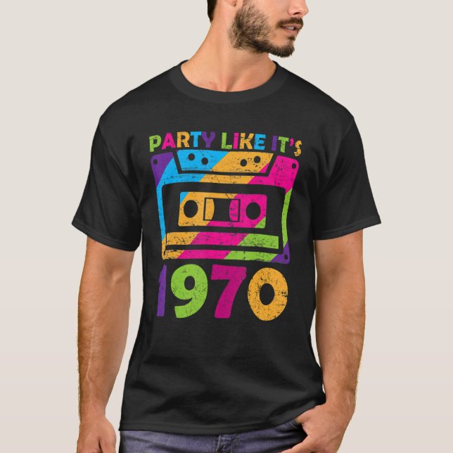 Party Like It's 1970 Retro 70s Party Outfit Costum T Shirt (Framsida)