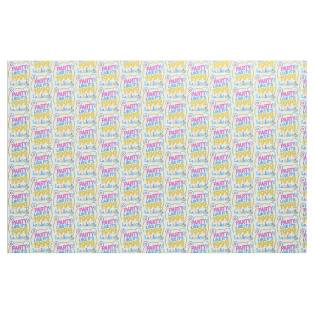 Party Like It's 1999®™ – Neon Soundtrack Tyg (Fat Quarter)