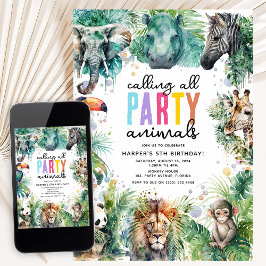 Party Like It's Your Birthday Sarfari Themed Kids Inbjudningar
