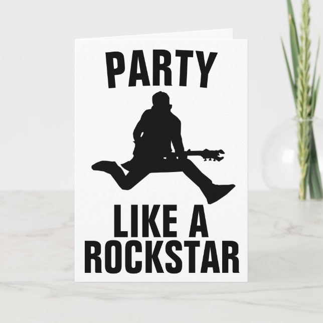 PARTY LIKNAR EN ROCKSTJÄRNA GUITAR FÖDELSEDAGSKORT KORT (Framsida)