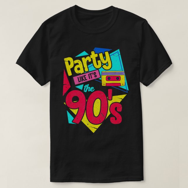 Party, liksom 1990-talets Disco Retro T Shirt (Design framsida)