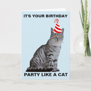 PARTY LIKSOM ETT KAT BIRTDAG-KORT KORT