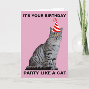 PARTY LIKSOM ETT KAT BIRTDAG-KORT KORT