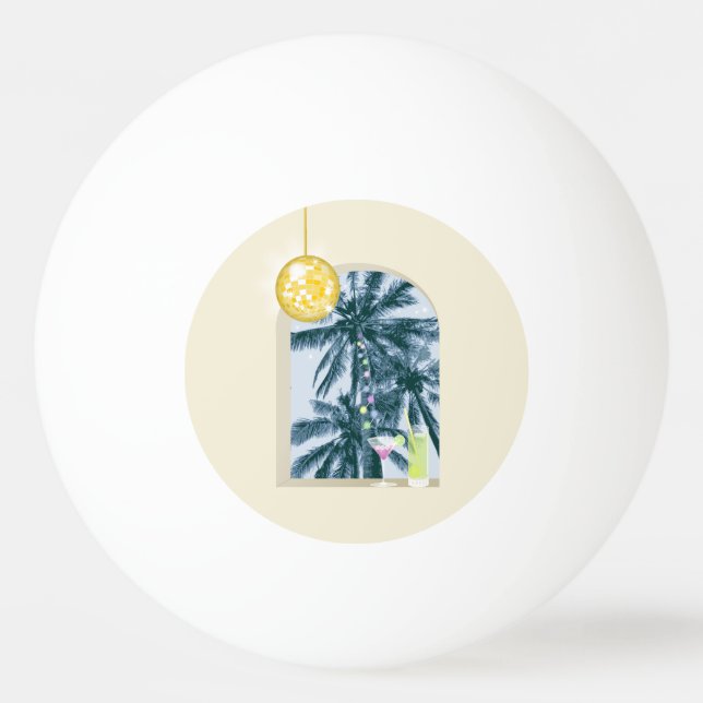 Party Ljus Cocktails Disco Boll Handflatan på Gult (Framsidan)