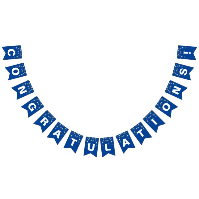 Party Ljus Grattisar i blått Vimplar (Alla)