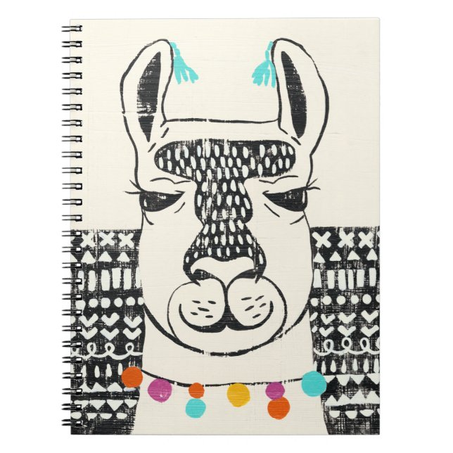 Party Llama - Porträtt Anteckningsbok (Framsidan)