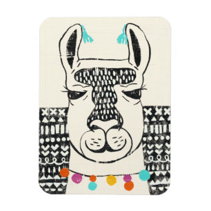 Party Llama - Porträtt Magnet