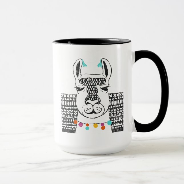 Party Llama - Porträtt Mugg (Höger)
