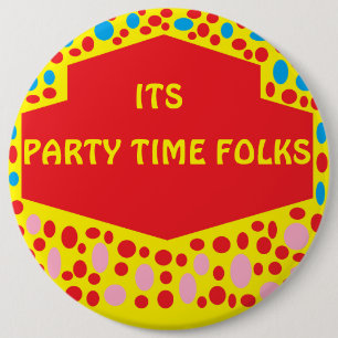 Party-logotyp med röda och gult blå prickar knapp