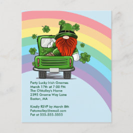 Party Lucky Irish Gnomes St patricks day Inbjudan Flygblad