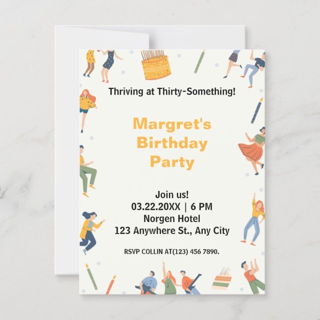 Party Magnetisk Inbjudningskort (Framsida)