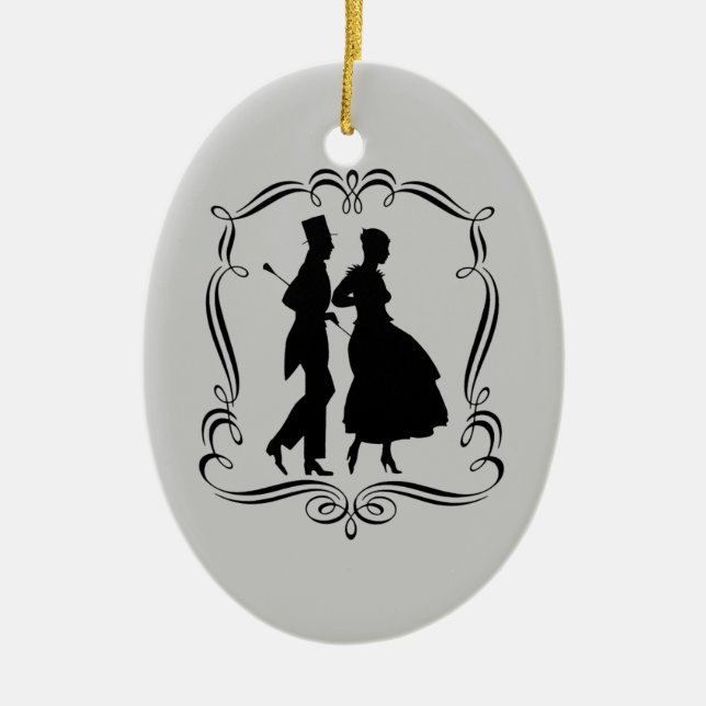 Party Man Woman Silhouette Art Ornament (Framsidan)