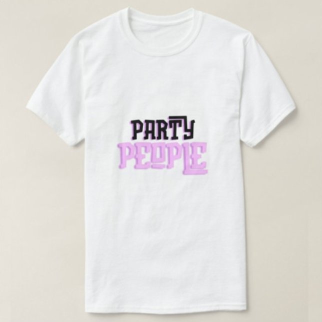 Party människor modern Typografi Vita Manar T Shirt (Skapare uppladdad)
