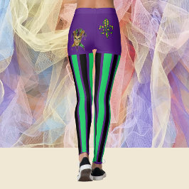 Party Mardi Gras Nicefördraget Bakgrundsvisning Kv Leggings