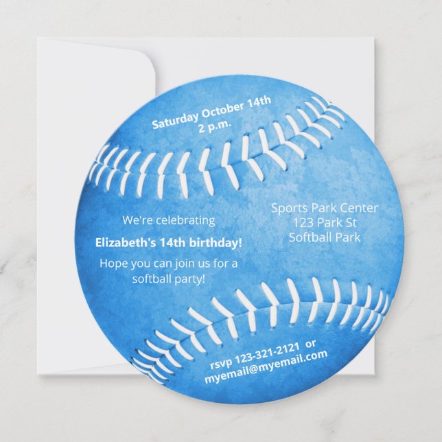 Party med anknytning till blå fotboll meddelande (Framsida)