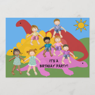 Party med Dinos Birthday 5x7-inbjudan Inbjudningar