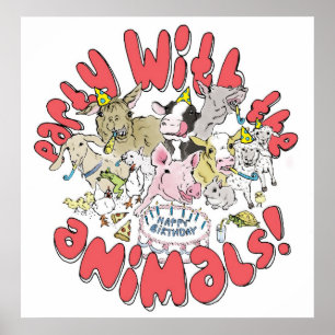 PARTY MED DJUREN POSTER