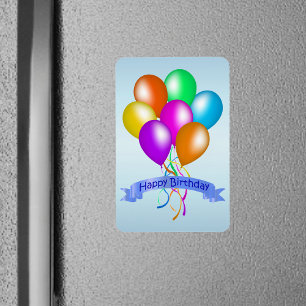 Party med färgstarka Grattis på födelsedagen-bubbl Magnet