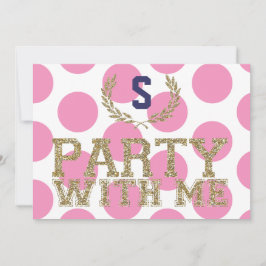 PARTY med ME Rosa Kärlek Inspired Sweet 16 Inbjudningar