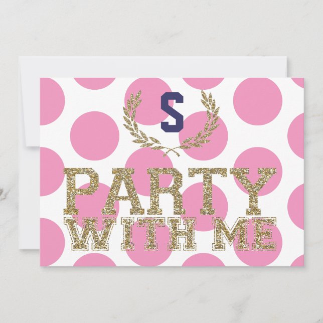 PARTY med ME Rosa Kärlek Inspired Sweet 16 Inbjudningar (Framsida)