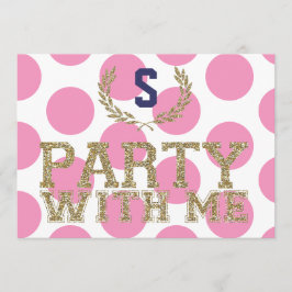 PARTY med ME Rosa Kärlek Inspired Sweet 16 Inbjudningar