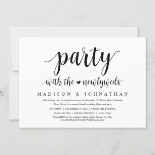 Party med nylökarna, Bröllop Elopement Middag Inbjudningar