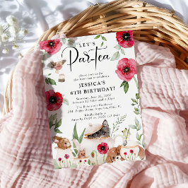 Party med Poppies: Flickans födelsedag Inbjudningar
