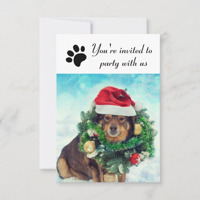 Party med USA-Hund - 3 Julfesters inbjudan (Framsida)