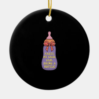 Party, min crib 2 000 tar med dig flaska julgransprydnad keramik