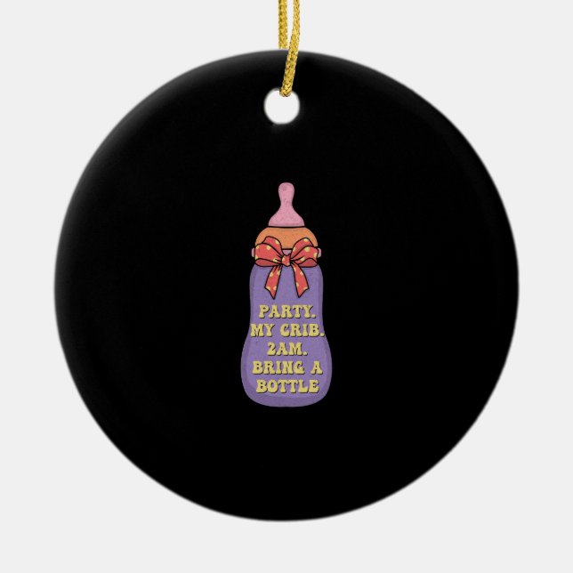 Party, min crib 2 000 tar med dig flaska julgransprydnad keramik (Framsidan)