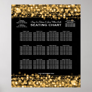 Party-miniatyrdiagram för säten i elegant bröllop poster