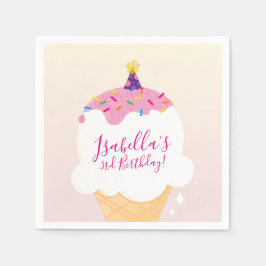 PARTY moderna rosa av söt, rå, glass Pappersservett