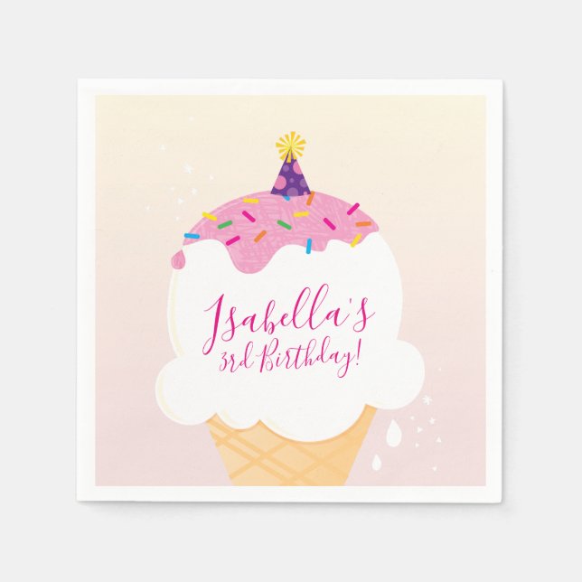 PARTY moderna rosa av söt, rå, glass Pappersservett (Framsidan)