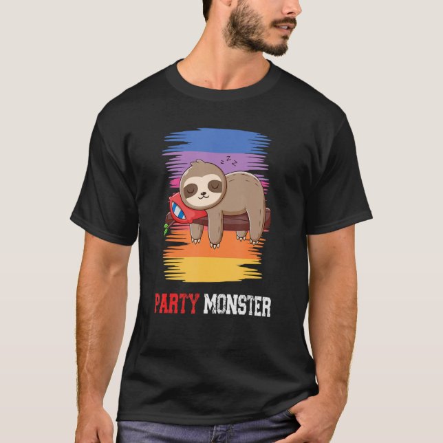 Party Monster Say Sloth 3 T Shirt (Framsida)