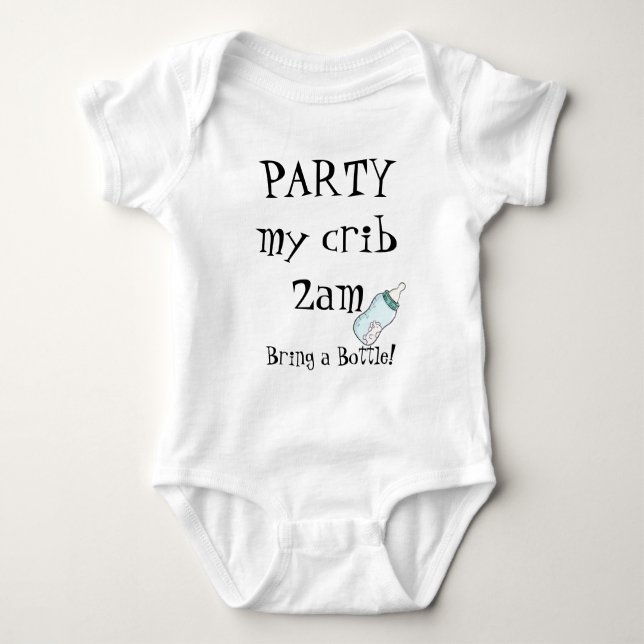 Party my crib bring botle tröja (Framsida)