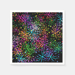 Party Napkin-regnbåge, fyrverkerifyr, rutt Pappersservett