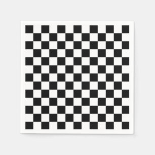 Party Napkin, svart och vit, kontrollerad Pappersservett