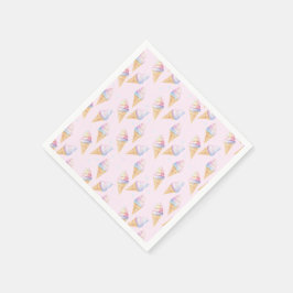 Party Napkins födelsedagsfest med söt glass Pappersservett