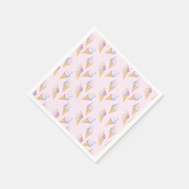 Party Napkins födelsedagsfest med söt glass Pappersservett (Hörn)